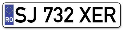 Placuta inmatriculare numar auto  SJ-732-XER, SJ 732 XER, SJ732XER