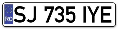 Placuta inmatriculare numar auto  SJ-735-IYE, SJ 735 IYE, SJ735IYE
