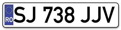 Placuta inmatriculare numar auto  SJ-738-JJV, SJ 738 JJV, SJ738JJV