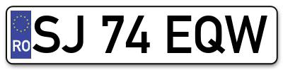 Placuta inmatriculare numar auto  SJ-74-EQW, SJ 74 EQW, SJ74EQW