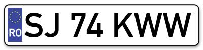 Placuta inmatriculare numar auto  SJ-74-KWW, SJ 74 KWW, SJ74KWW