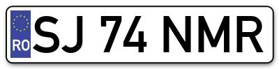 Placuta inmatriculare numar auto  SJ-74-NMR, SJ 74 NMR, SJ74NMR