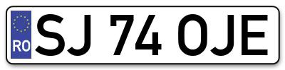 Placuta inmatriculare numar auto  SJ-74-OJE, SJ 74 OJE, SJ74OJE