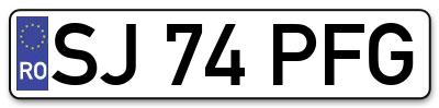 Placuta inmatriculare numar auto  SJ-74-PFG, SJ 74 PFG, SJ74PFG