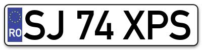 Placuta inmatriculare numar auto  SJ-74-XPS, SJ 74 XPS, SJ74XPS