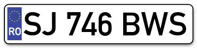 Placuta inmatriculare numar auto  SJ-746-BWS, SJ 746 BWS, SJ746BWS
