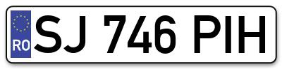 Placuta inmatriculare numar auto  SJ-746-PIH, SJ 746 PIH, SJ746PIH