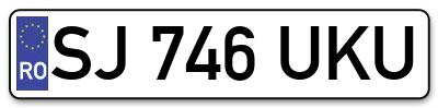 Placuta inmatriculare numar auto  SJ-746-UKU, SJ 746 UKU, SJ746UKU