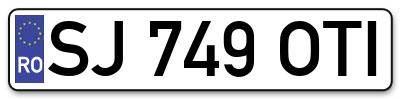 Placuta inmatriculare numar auto  SJ-749-OTI, SJ 749 OTI, SJ749OTI