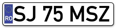 Placuta inmatriculare numar auto  SJ-75-MSZ, SJ 75 MSZ, SJ75MSZ