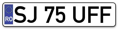 Placuta inmatriculare numar auto  SJ-75-UFF, SJ 75 UFF, SJ75UFF