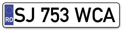 Placuta inmatriculare numar auto  SJ-753-WCA, SJ 753 WCA, SJ753WCA