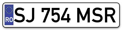 Placuta inmatriculare numar auto  SJ-754-MSR, SJ 754 MSR, SJ754MSR