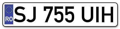 Placuta inmatriculare numar auto  SJ-755-UIH, SJ 755 UIH, SJ755UIH