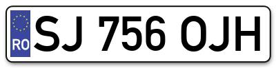 Placuta inmatriculare numar auto  SJ-756-OJH, SJ 756 OJH, SJ756OJH