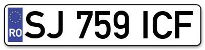 Placuta inmatriculare numar auto  SJ-759-ICF, SJ 759 ICF, SJ759ICF