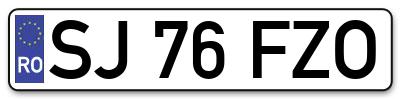 Placuta inmatriculare numar auto  SJ-76-FZO, SJ 76 FZO, SJ76FZO