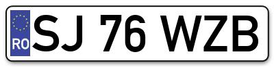 Placuta inmatriculare numar auto  SJ-76-WZB, SJ 76 WZB, SJ76WZB