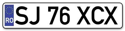 Placuta inmatriculare numar auto  SJ-76-XCX, SJ 76 XCX, SJ76XCX