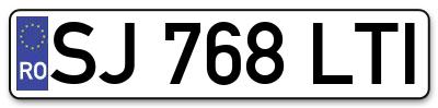Placuta inmatriculare numar auto  SJ-768-LTI, SJ 768 LTI, SJ768LTI