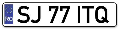 Placuta inmatriculare numar auto  SJ-77-ITQ, SJ 77 ITQ, SJ77ITQ