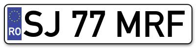 Placuta inmatriculare numar auto  SJ-77-MRF, SJ 77 MRF, SJ77MRF