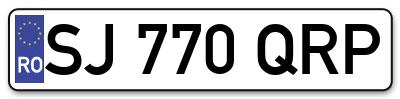Placuta inmatriculare numar auto  SJ-770-QRP, SJ 770 QRP, SJ770QRP