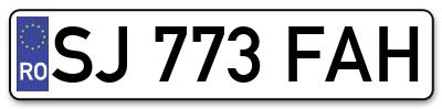 Placuta inmatriculare numar auto  SJ-773-FAH, SJ 773 FAH, SJ773FAH