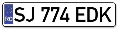Placuta inmatriculare numar auto  SJ-774-EDK, SJ 774 EDK, SJ774EDK
