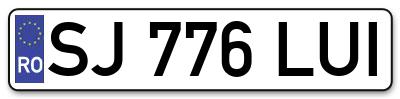 Placuta inmatriculare numar auto  SJ-776-LUI, SJ 776 LUI, SJ776LUI