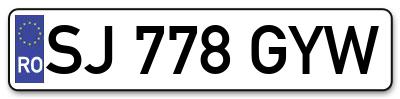Placuta inmatriculare numar auto  SJ-778-GYW, SJ 778 GYW, SJ778GYW