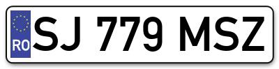 Placuta inmatriculare numar auto  SJ-779-MSZ, SJ 779 MSZ, SJ779MSZ