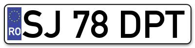 Placuta inmatriculare numar auto  SJ-78-DPT, SJ 78 DPT, SJ78DPT