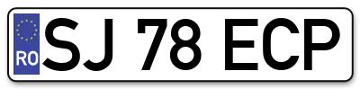 Placuta inmatriculare numar auto  SJ-78-ECP, SJ 78 ECP, SJ78ECP