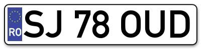 Placuta inmatriculare numar auto  SJ-78-OUD, SJ 78 OUD, SJ78OUD