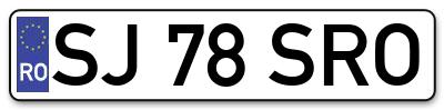 Placuta inmatriculare numar auto  SJ-78-SRO, SJ 78 SRO, SJ78SRO