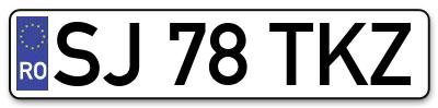Placuta inmatriculare numar auto  SJ-78-TKZ, SJ 78 TKZ, SJ78TKZ