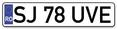 Placuta inmatriculare numar auto  SJ-78-UVE, SJ 78 UVE, SJ78UVE