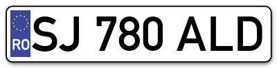 Placuta inmatriculare numar auto  SJ-780-ALD, SJ 780 ALD, SJ780ALD