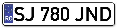 Placuta inmatriculare numar auto  SJ-780-JND, SJ 780 JND, SJ780JND