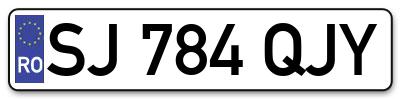 Placuta inmatriculare numar auto  SJ-784-QJY, SJ 784 QJY, SJ784QJY