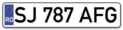 Placuta inmatriculare numar auto  SJ-787-AFG, SJ 787 AFG, SJ787AFG