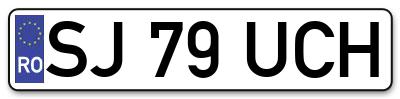 Placuta inmatriculare numar auto  SJ-79-UCH, SJ 79 UCH, SJ79UCH