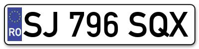 Placuta inmatriculare numar auto  SJ-796-SQX, SJ 796 SQX, SJ796SQX