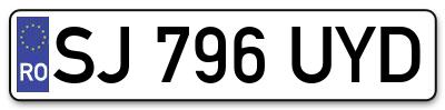 Placuta inmatriculare numar auto  SJ-796-UYD, SJ 796 UYD, SJ796UYD
