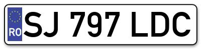 Placuta inmatriculare numar auto  SJ-797-LDC, SJ 797 LDC, SJ797LDC