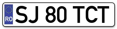 Placuta inmatriculare numar auto  SJ-80-TCT, SJ 80 TCT, SJ80TCT