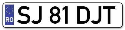 Placuta inmatriculare numar auto  SJ-81-DJT, SJ 81 DJT, SJ81DJT
