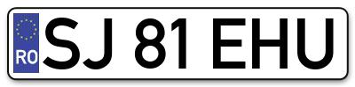 Placuta inmatriculare numar auto  SJ-81-EHU, SJ 81 EHU, SJ81EHU