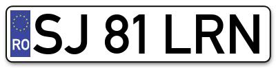 Placuta inmatriculare numar auto  SJ-81-LRN, SJ 81 LRN, SJ81LRN